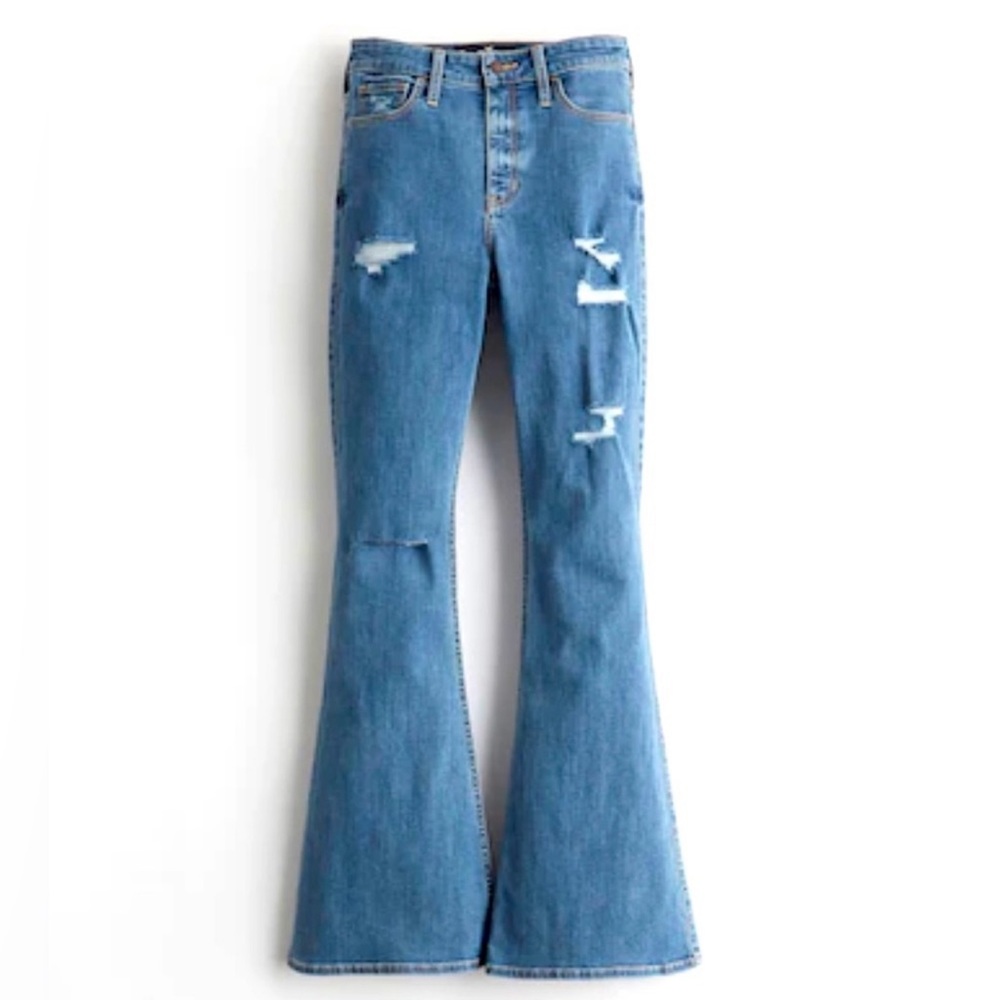 Hollister High Rise Flare Ripped Jean size 3